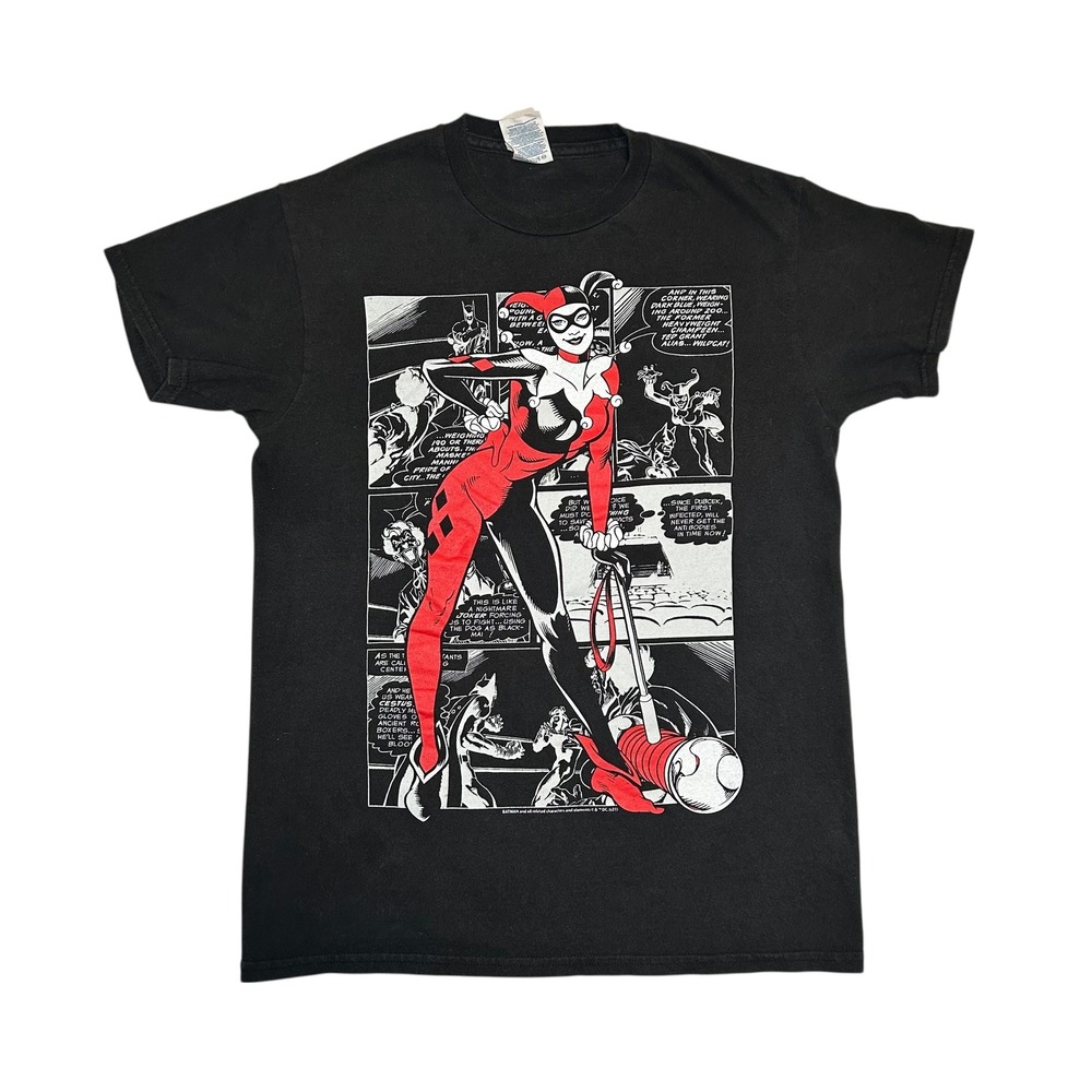 DC Comics Harley Quinn Black Comic Panel T Shirt Mens Size Small